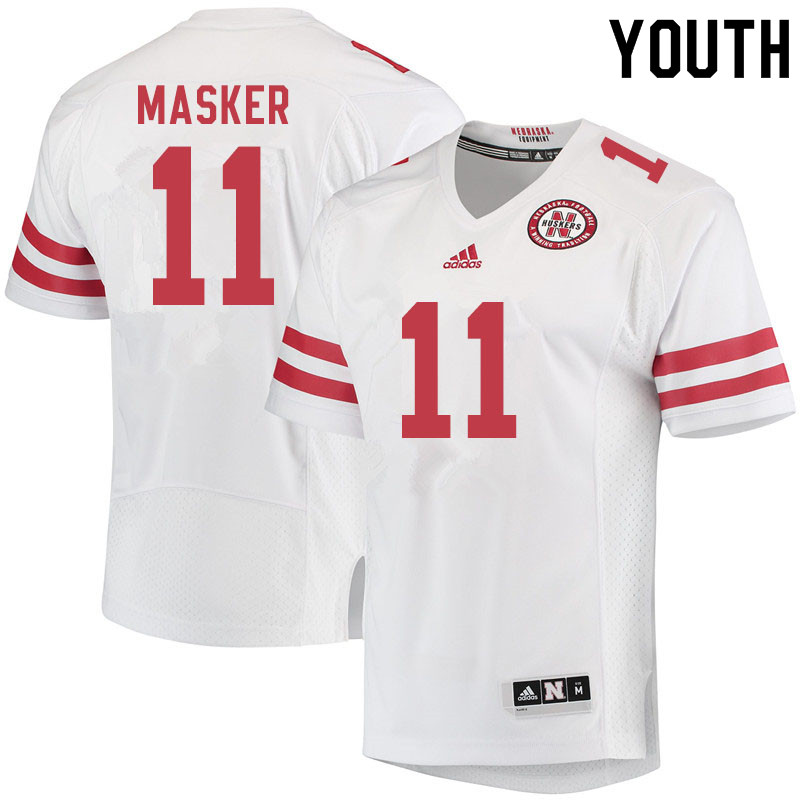 Youth #11 Matt Masker Nebraska Cornhuskers College Football Jerseys Sale-White